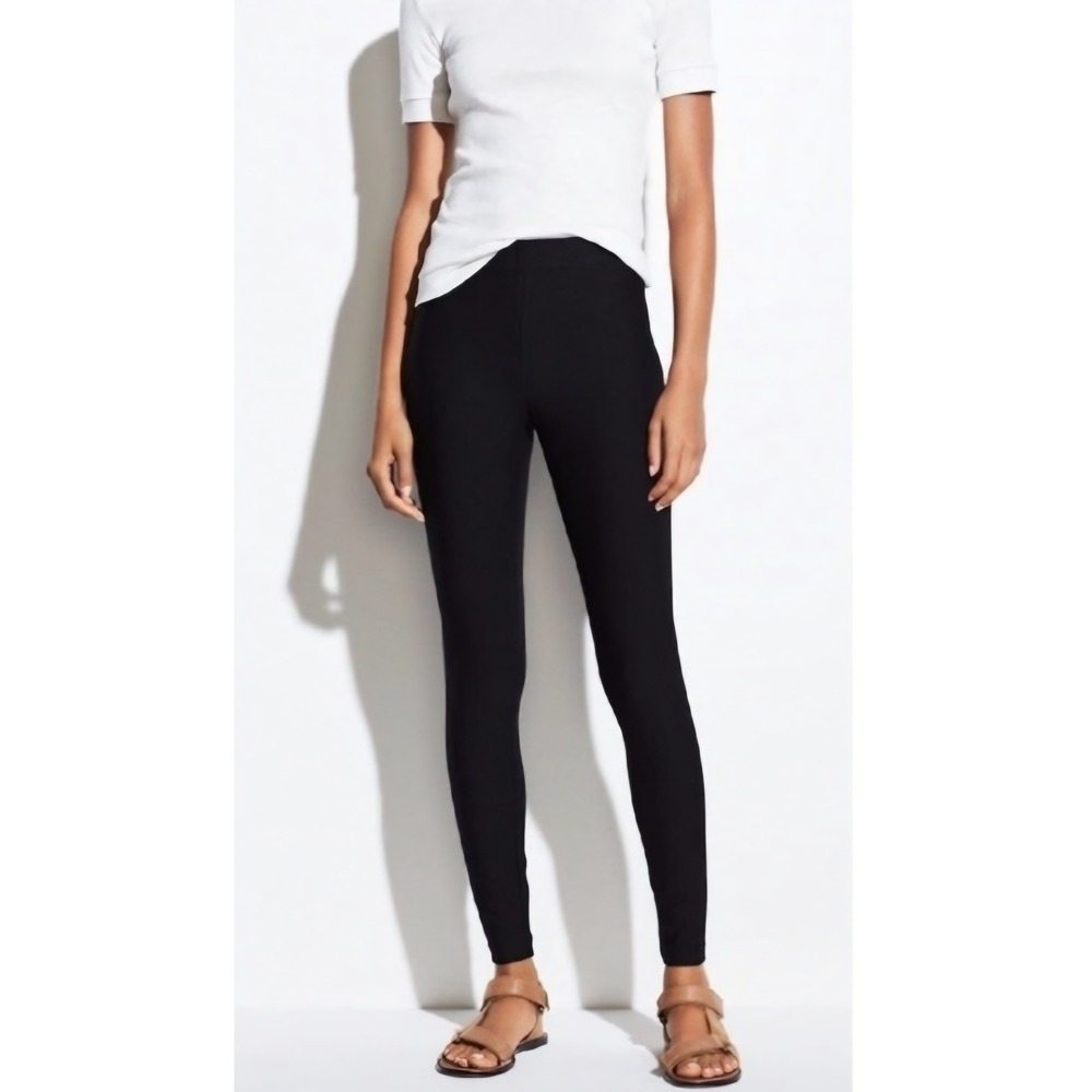 Vince Black Stitch Front Leggings Italian Fabric Slim Fit Pull On Pants Small